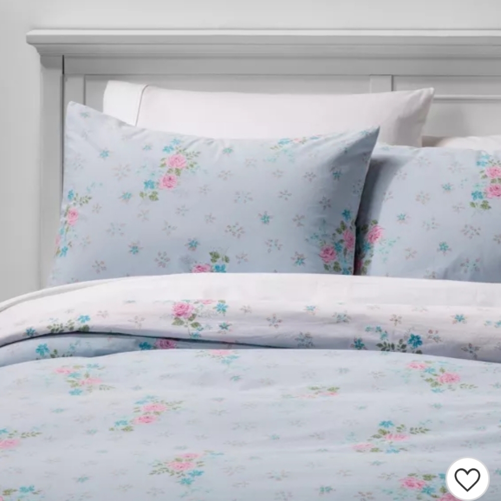 Lily Rose Duvet Cover Set Blue - Simply Shabby Chi - Picture 4 of 13